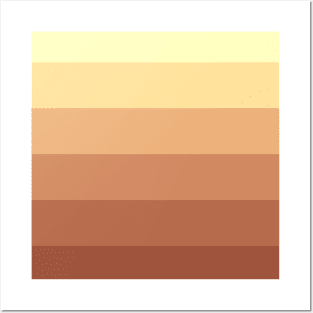 Stripes - Gradient - Dark to Light brown yellow Posters and Art